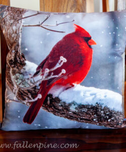 Cardinal Snow Pillow